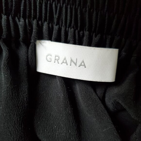 Grana silk black full/midi skirt, S - Picture 2 of 6